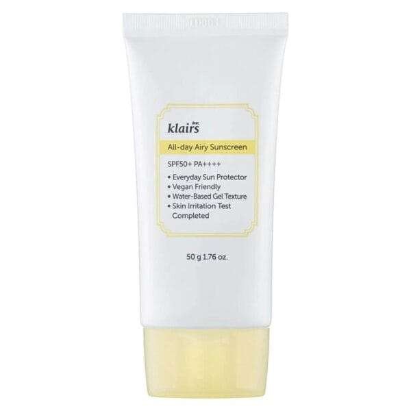 dear Klairs - All Day Airy Sunscreen Spf 50 Pa (Hafif Dokulu Su Bazlı Kimyasal Filtreli Güneş Kremi 50gr